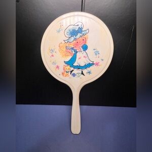 Vintage 1974 Polly Pal Hand mirror White With Handle